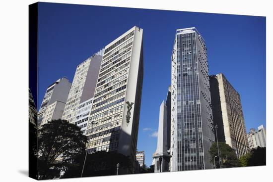 Skyscrapers in Praca Sete, Belo Horizonte, Minas Gerais, Brazil, South America-Ian Trower-Stretched Canvas