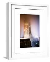 Skyscrapers in the Fog by Night at Downtown Manhattan-Philippe Hugonnard-Framed Art Print