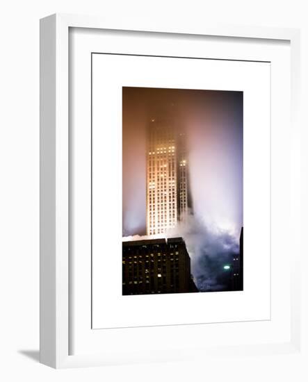 Skyscrapers in the Fog by Night at Downtown Manhattan-Philippe Hugonnard-Framed Art Print