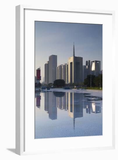 Skyscrapers in Zhujiang New Town, Tian He, Guangzhou, Guangdong, China, Asia-Ian Trower-Framed Photographic Print