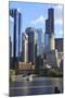 Skyscrapers Including Willis Tower in Downtown Chicago by Chicago River, Chicago, Illinois, USA-Amanda Hall-Mounted Photographic Print