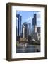 Skyscrapers Including Willis Tower in Downtown Chicago by Chicago River, Chicago, Illinois, USA-Amanda Hall-Framed Photographic Print