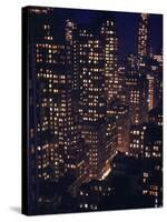 Skyscrapers Lit Up as Evening Descends-Andreas Feininger-Stretched Canvas