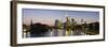 Skyscrapers Lit Up at Dusk, Main River, Frankfurt, Hesse, Germany-null-Framed Photographic Print