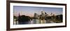 Skyscrapers Lit Up at Dusk, Main River, Frankfurt, Hesse, Germany-null-Framed Photographic Print