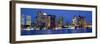 Skyscrapers lit up at night, Boston, Massachusetts, New England, USA-null-Framed Photographic Print