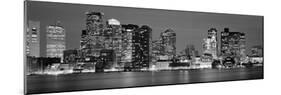 Skyscrapers lit up at night, Boston, Massachusetts, New England, USA-null-Mounted Photographic Print