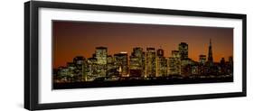 Skyscrapers Lit Up at Night, San Francisco, California, USA-null-Framed Photographic Print