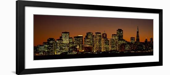 Skyscrapers Lit Up at Night, San Francisco, California, USA-null-Framed Photographic Print