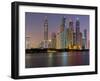 Skyscrapers Near Dubai Marina, the Palm Jumeirah, Dubai, United Arab Emirates-Rainer Mirau-Framed Premium Photographic Print