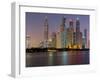 Skyscrapers Near Dubai Marina, the Palm Jumeirah, Dubai, United Arab Emirates-Rainer Mirau-Framed Premium Photographic Print