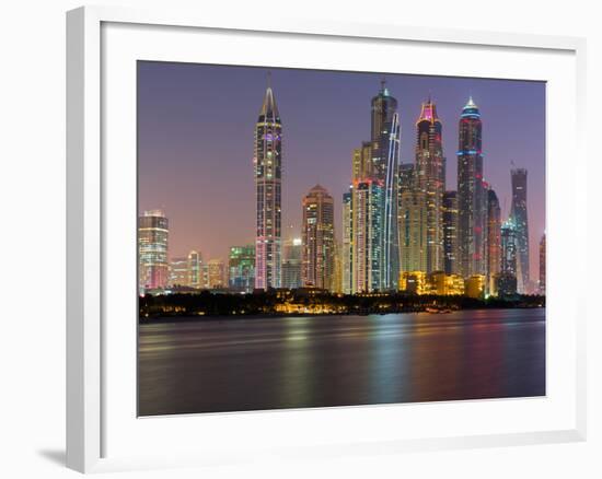 Skyscrapers Near Dubai Marina, the Palm Jumeirah, Dubai, United Arab Emirates-Rainer Mirau-Framed Photographic Print