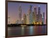 Skyscrapers Near Dubai Marina, the Palm Jumeirah, Dubai, United Arab Emirates-Rainer Mirau-Framed Photographic Print