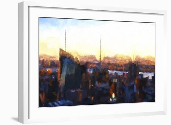 Skyscrapers Nightfall II-Philippe Hugonnard-Framed Giclee Print