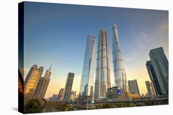 Skyscrapers of Lujiazui, Jin Mao Tower and Shanghai Tower, China-Andy Brandl-Stretched Canvas