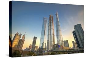 Skyscrapers of Lujiazui, Jin Mao Tower and Shanghai Tower, China-Andy Brandl-Stretched Canvas