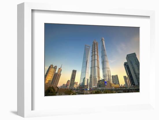 Skyscrapers of Lujiazui, Jin Mao Tower and Shanghai Tower, China-Andy Brandl-Framed Photographic Print