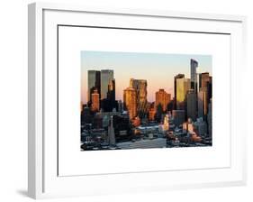 Skyscrapers of Manhattan in Winter at Sunset-Philippe Hugonnard-Framed Art Print