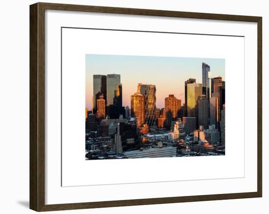 Skyscrapers of Manhattan in Winter at Sunset-Philippe Hugonnard-Framed Art Print