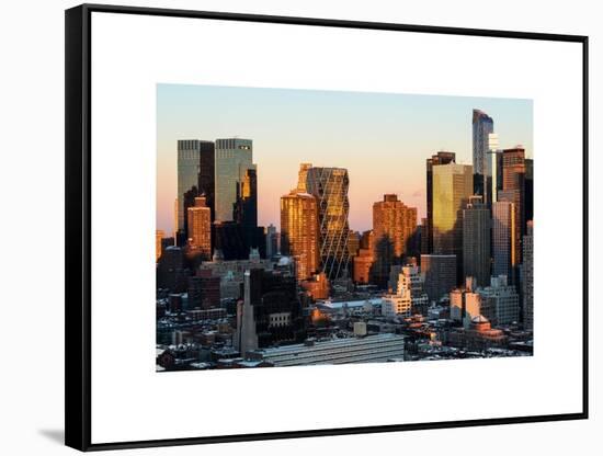 Skyscrapers of Manhattan in Winter at Sunset-Philippe Hugonnard-Framed Stretched Canvas