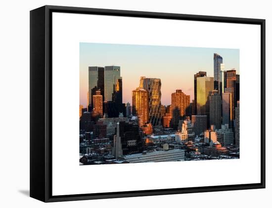 Skyscrapers of Manhattan in Winter at Sunset-Philippe Hugonnard-Framed Stretched Canvas