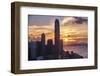 Skyscrapers of the International Commerce Center at Sunset, Hong Kong-George Oze-Framed Photographic Print