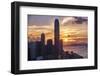 Skyscrapers of the International Commerce Center at Sunset, Hong Kong-George Oze-Framed Photographic Print