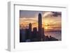 Skyscrapers of the International Commerce Center at Sunset, Hong Kong-George Oze-Framed Photographic Print