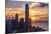 Skyscrapers of the International Commerce Center at Sunset, Hong Kong-George Oze-Mounted Photographic Print