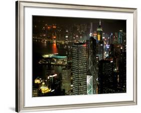 Skyscrapers of Victoria Harbor, Hong Kong, China-Charles Crust-Framed Photographic Print