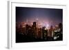 Skyscrapers of Wan Chai at Night, Hong Kong, China, Asia-Andy Brandl-Framed Photographic Print