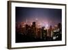 Skyscrapers of Wan Chai at Night, Hong Kong, China, Asia-Andy Brandl-Framed Photographic Print