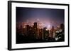 Skyscrapers of Wan Chai at Night, Hong Kong, China, Asia-Andy Brandl-Framed Photographic Print