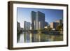 Skyscrapers on Nakanoshima Island, Kita, Osaka, Kansai, Japan-Ian Trower-Framed Photographic Print