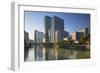 Skyscrapers on Nakanoshima Island, Kita, Osaka, Kansai, Japan-Ian Trower-Framed Photographic Print