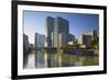 Skyscrapers on Nakanoshima Island, Kita, Osaka, Kansai, Japan-Ian Trower-Framed Photographic Print