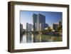 Skyscrapers on Nakanoshima Island, Kita, Osaka, Kansai, Japan-Ian Trower-Framed Photographic Print