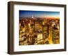 Skyscrapers View, Cityscape by Night, Manhattan, New York City, United States, Color Sunset-Philippe Hugonnard-Framed Photographic Print