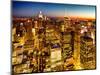 Skyscrapers View, Cityscape by Night, Manhattan, New York City, United States, Color Sunset-Philippe Hugonnard-Mounted Photographic Print