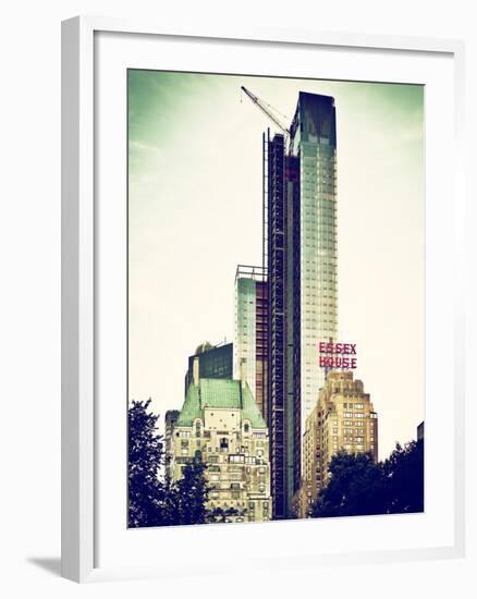 Skyscrapers View, Essex House and New Building at Central Park, New York, Vintage Colors-Philippe Hugonnard-Framed Photographic Print