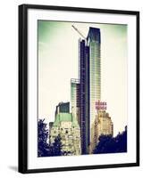 Skyscrapers View, Essex House and New Building at Central Park, New York, Vintage Colors-Philippe Hugonnard-Framed Photographic Print