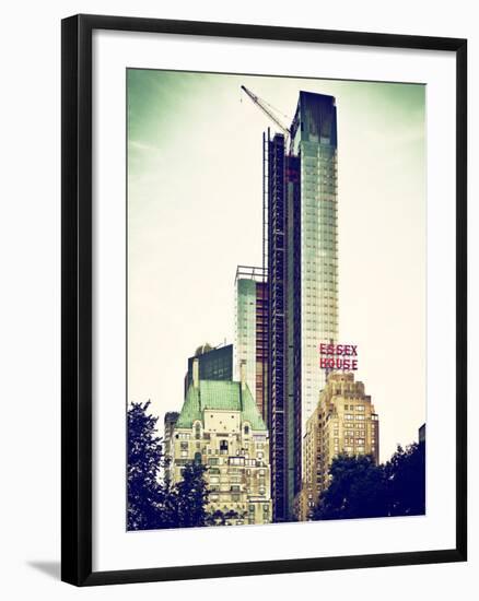 Skyscrapers View, Essex House and New Building at Central Park, New York, Vintage Colors-Philippe Hugonnard-Framed Photographic Print