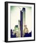 Skyscrapers View, Essex House and New Building at Central Park, New York, Vintage Colors-Philippe Hugonnard-Framed Photographic Print