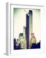 Skyscrapers View, Essex House and New Building at Central Park, New York, Vintage Colors-Philippe Hugonnard-Framed Photographic Print