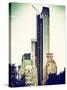 Skyscrapers View, Essex House and New Building at Central Park, New York, Vintage Colors-Philippe Hugonnard-Stretched Canvas