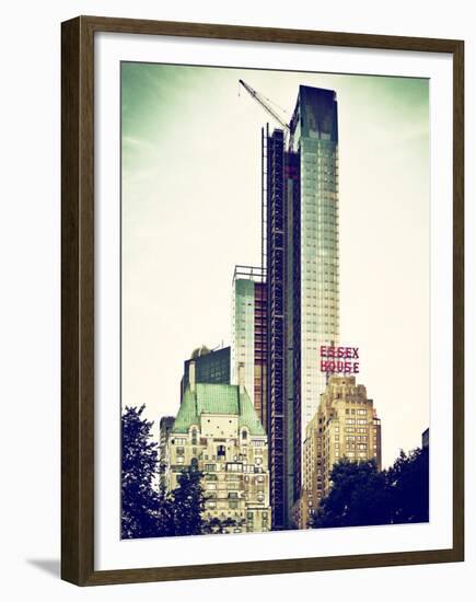 Skyscrapers View, Essex House and New Building at Central Park, New York, Vintage Colors-Philippe Hugonnard-Framed Premium Photographic Print