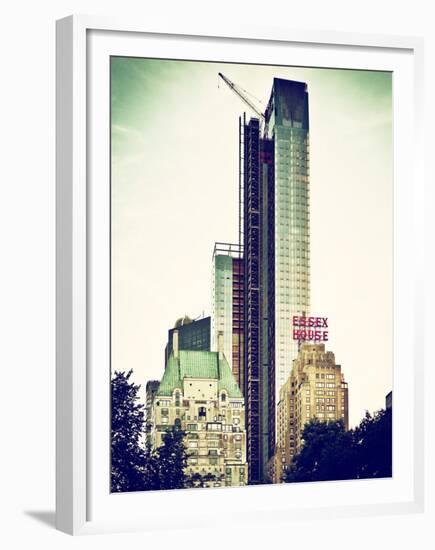 Skyscrapers View, Essex House and New Building at Central Park, New York, Vintage Colors-Philippe Hugonnard-Framed Premium Photographic Print