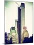 Skyscrapers View, Essex House and New Building at Central Park, New York, Vintage Colors-Philippe Hugonnard-Mounted Premium Photographic Print