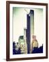 Skyscrapers View, Essex House and New Building at Central Park, New York, Vintage Colors-Philippe Hugonnard-Framed Photographic Print