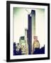 Skyscrapers View, Essex House and New Building at Central Park, New York, Vintage Colors-Philippe Hugonnard-Framed Photographic Print